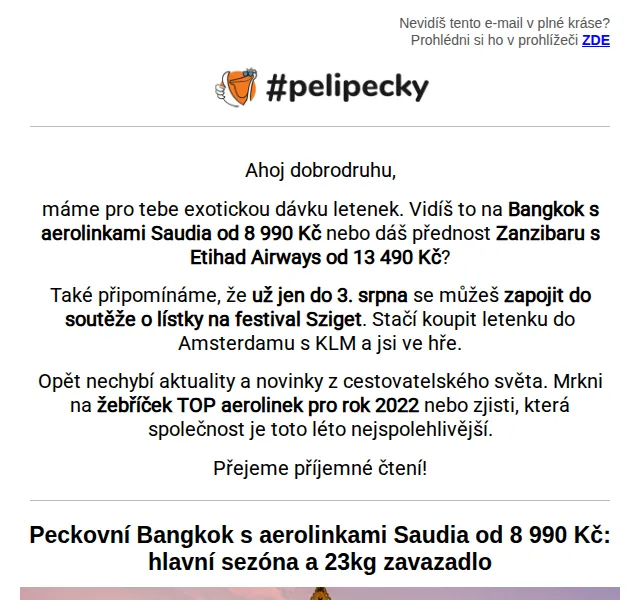 Tereza z Pelipecky.cz: Letenky do Bangkoku od 8 990 Kč – červen 2026 | Nuslet.cz