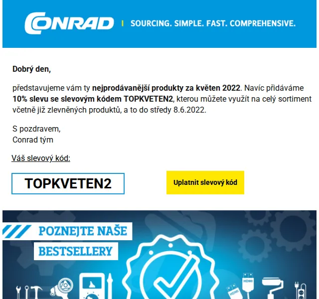 Conrad Electronic: -10 % na vše a výběr topsellerů – červen 2022 | Nuslet.cz