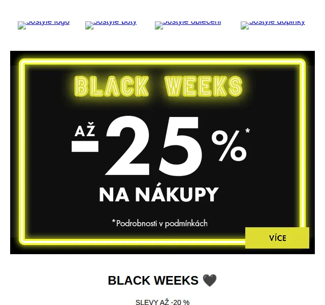 50style: Black Weeks slevy až 25 % na Nike a Adidas – červen 2026 | Nuslet.cz