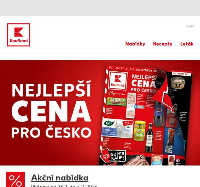 Kaufland: Pepsi 37 %, toaletní papír, treska – únor 2026