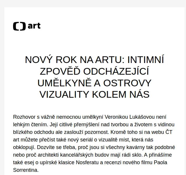 Web ČT art: Nový rok na Artu – březen 2026 | Nuslet.cz