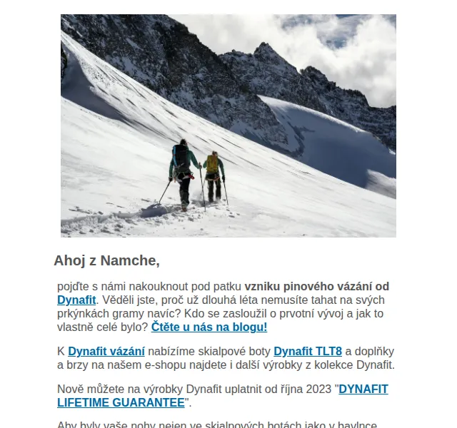 Namcheshop: Dynafit vázání a boty TLT8 – červen 2026 | Nuslet.cz