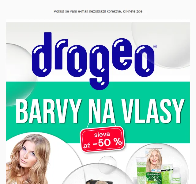 Drogeo: Barvy na vlasy a vlasová kosmetika od 32,50 Kč – červen 2026 | Nuslet.cz