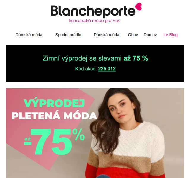 Blancheporte: Pletená móda až -75 % – duben 2026 | Nuslet.cz