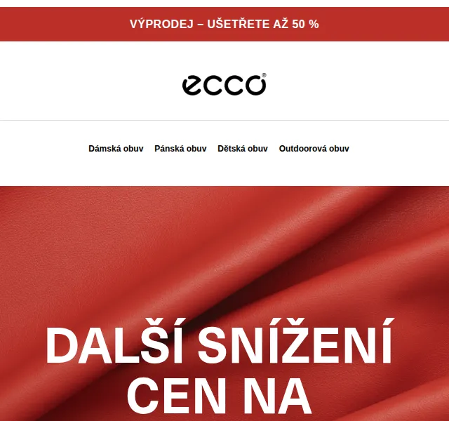 ECCO: až 50 % sleva na boty – srpen 2026 | Nuslet.cz