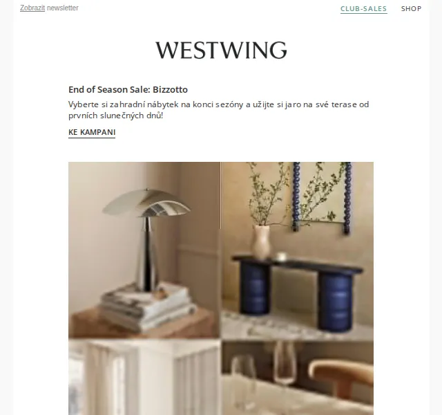 Westwing: End of Season Sale Bizzotto až -50% – červenec 2026 | Nuslet.cz