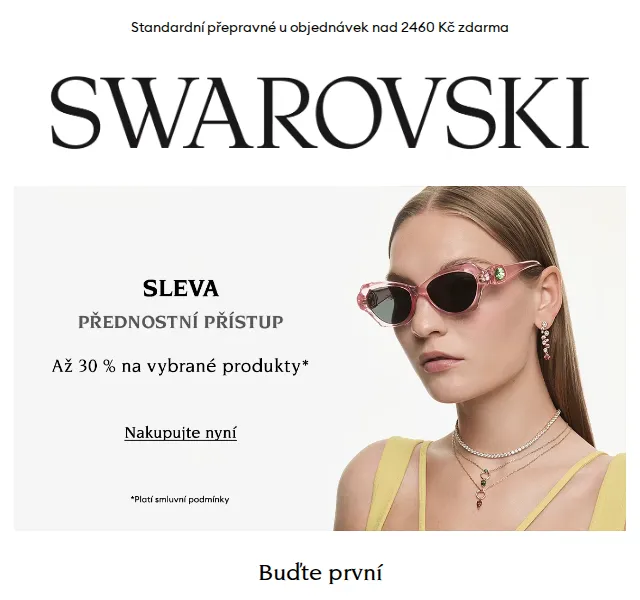 Swarovski: až 30 % sleva na šperky a hodinky – červen 2026