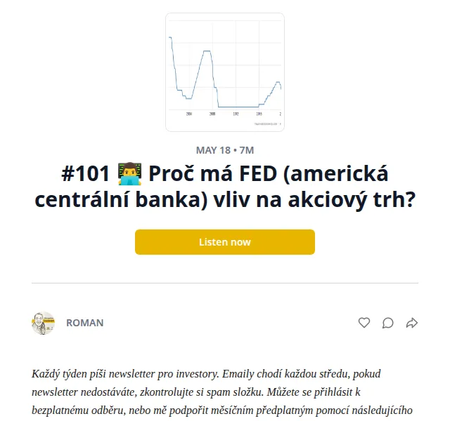 Substack: Investiční newsletter o inflaci – červen 2026 | Nuslet.cz