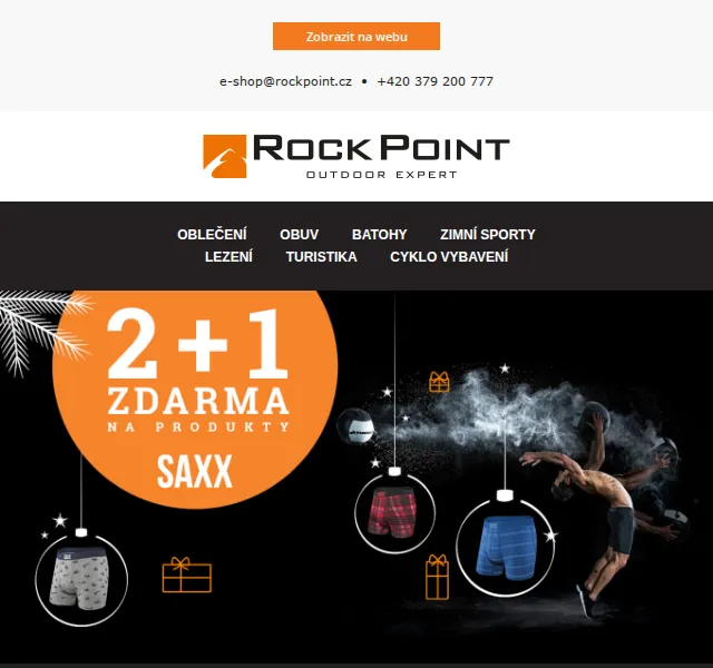 Rock Point: 2+1 ZDARMA na pánské boxerky SAXX – červen 2026 | Nuslet.cz