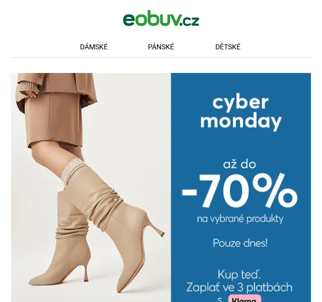 eobuv.cz: Cyber Monday slevy do -70 % – červen 2026 | Nuslet.cz