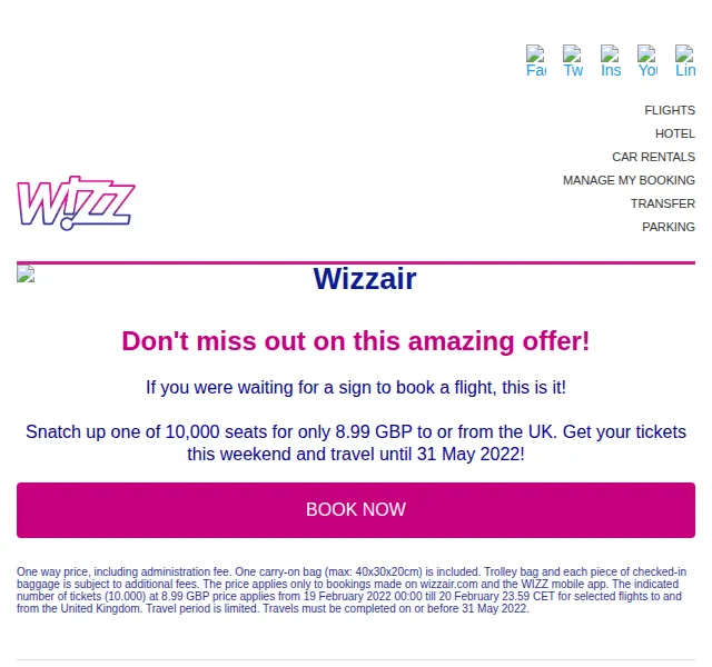 Wizz Air: Letenky od 8.99 GBP – červen 2026 | Nuslet.cz