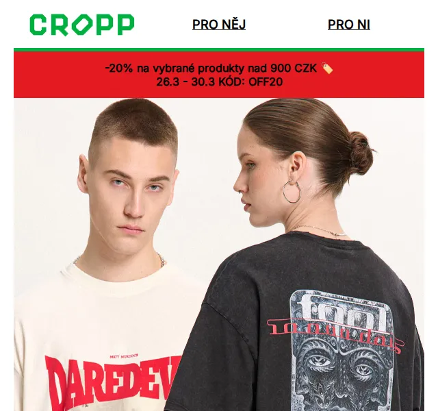 Cropp: sleva 20 % na vybrané produkty – březen 2026 | Nuslet.cz