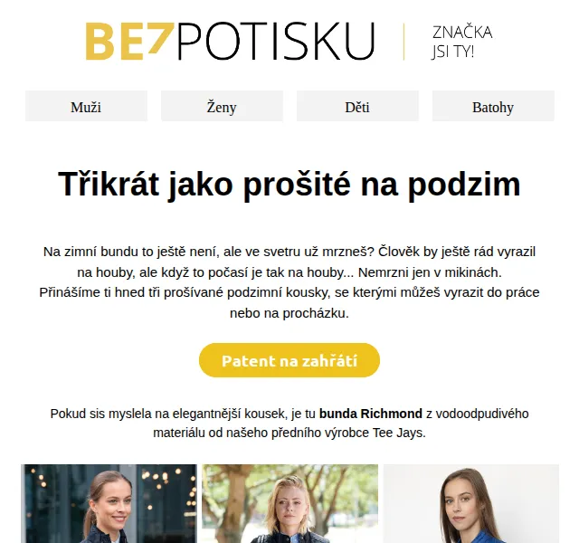 BezPotisku: prošívané bundy a vesty – říjen 2026 | Nuslet.cz