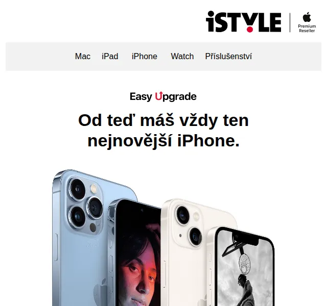 iSTYLE: Easy Upgrade na iPhone od 688 Kč měsíčně – červen 2026 | Nuslet.cz