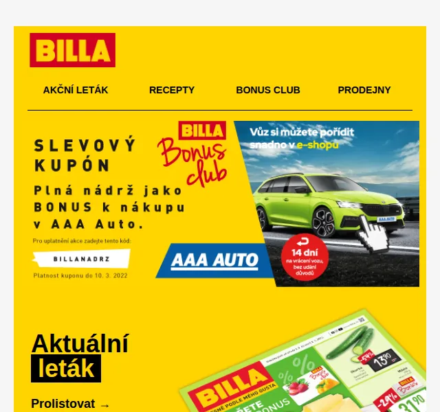 Billa: Mléko Jihočeské trvanlivé a Hermelín v akci – červen 2026 | Nuslet.cz