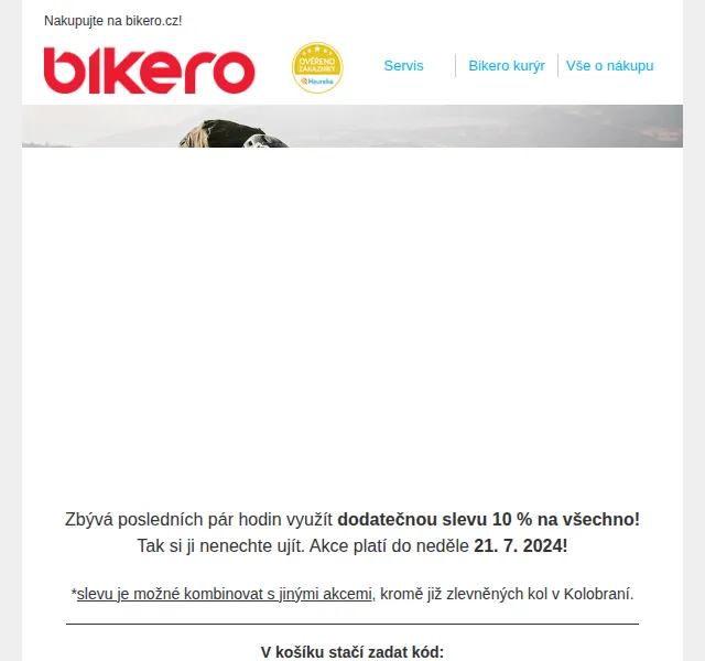 CZBikero: Dodatečná sleva 10 % na vše – červenec 2024 | Nuslet.cz