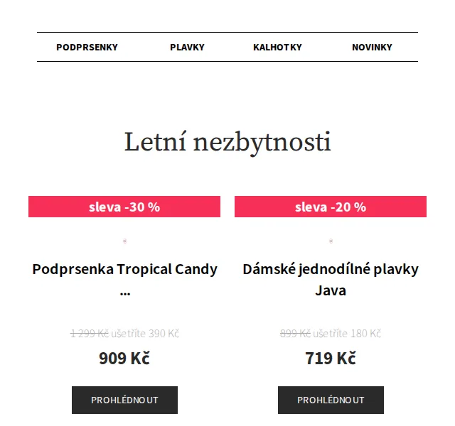 Astratex.cz: Až 40% slevy na podprsenky a plavky – červen 2026 | Nuslet.cz
