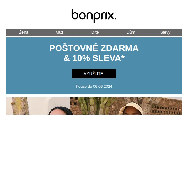 Bonprix: 10% sleva na vše + poštovné zdarma – červen 2026 | Nuslet.cz