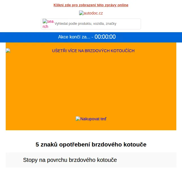 Autodoc.cz: Sleva na brzdové kotouče – červen 2026 | Nuslet.cz
