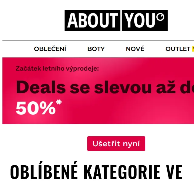 ABOUT YOU: sleva až 50 % na letní oblečení – červen 2026