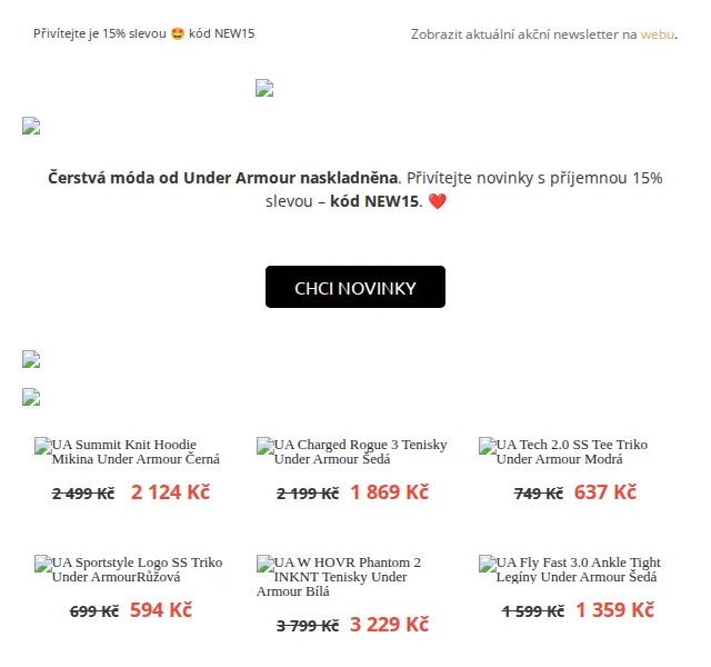 UrbanStore: Under Armour 15% sleva – červen 2026 | Nuslet.cz