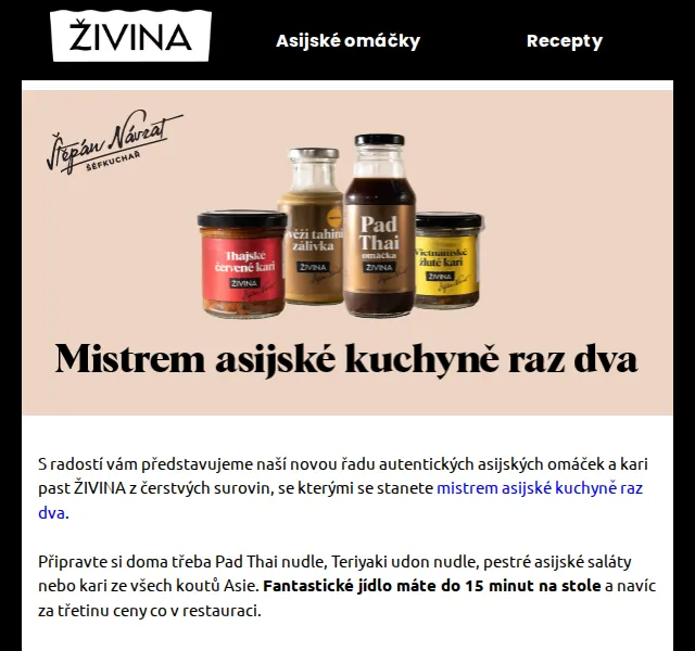 Živina: Nové asijské omáčky a kari pasty – červen 2026 | Nuslet.cz