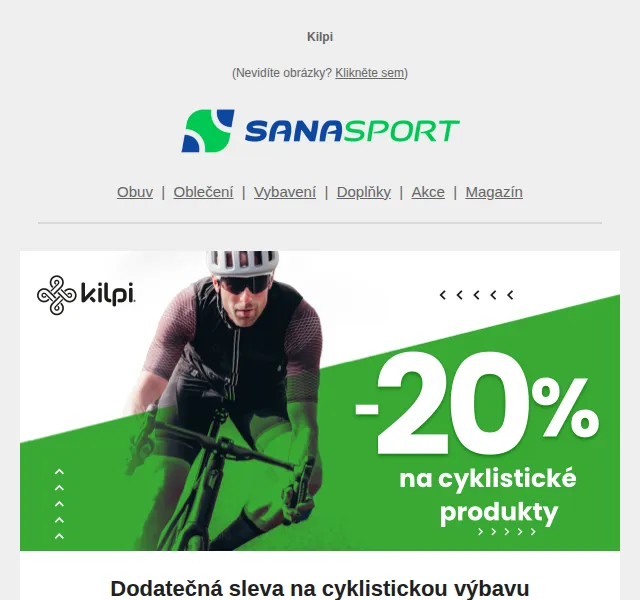 Sanasport: Kilpi sleva 20 % na cyklistiku – červen 2026 | Nuslet.cz