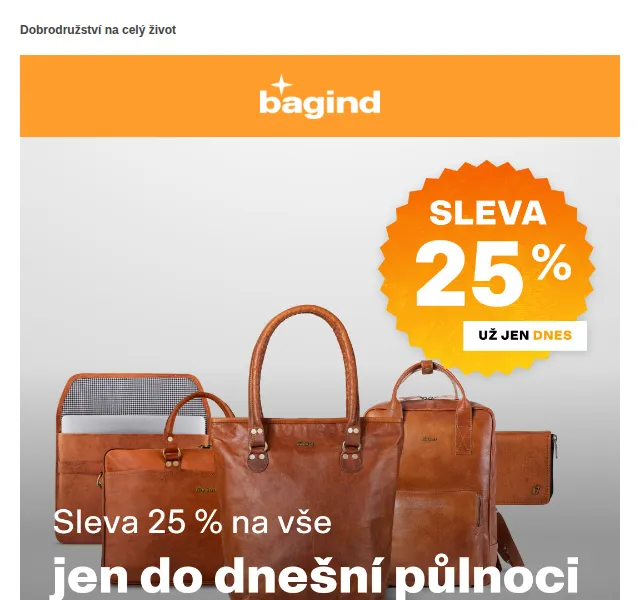 Bagind: sleva 25 % na vše – červenec 2026 | Nuslet.cz