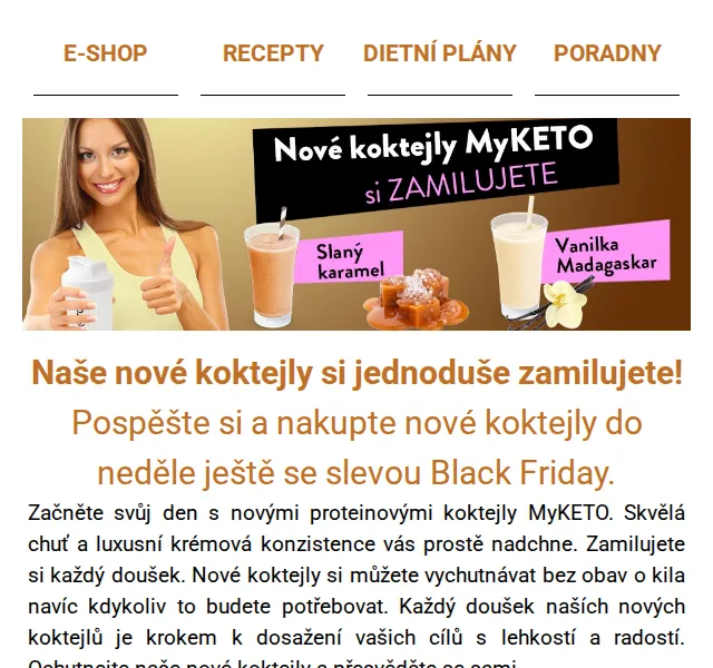 MyKETO: Nové proteinové koktejly se slevou 20 % – červen 2026 | Nuslet.cz