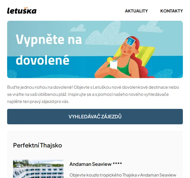 Letuška.cz: Zájezdy do Thajska, Turecka a Keni – červen 2026 | Nuslet.cz