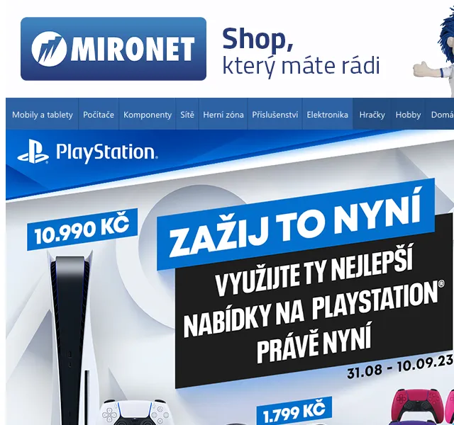Mironet: PlayStation konzole a ovladače se slevou – červen 2026 | Nuslet.cz