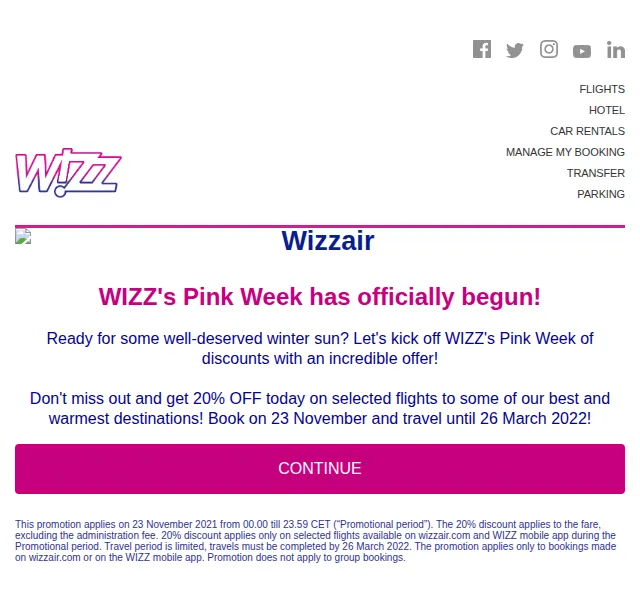 Wizz Air: 20% sleva na zimní slunce – červen 2026 | Nuslet.cz
