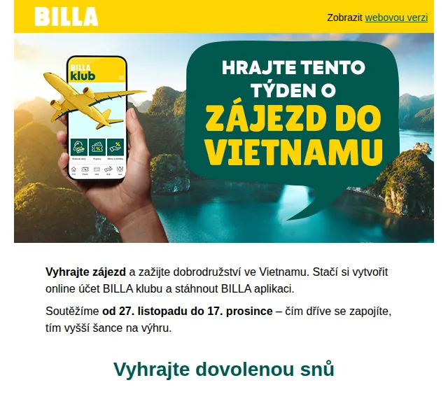 Billa: soutěž o luxusní dovolenou ve Vietnamu – prosinec 2026 | Nuslet.cz