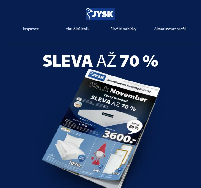 JYSK: Black November slevy až 70 % – červen 2026 | Nuslet.cz