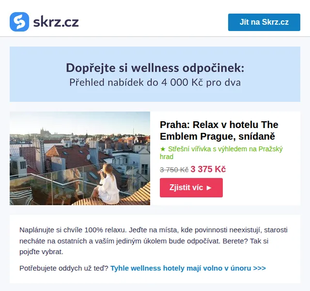 Skrz: Wellness pobyty v ČR i zahraničí od 1 385 Kč – červen 2026 | Nuslet.cz