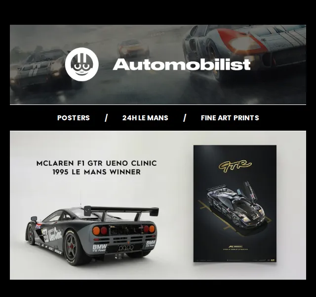 Automobilist: McLaren F1 GTR plakát k 30. výročí Le Mans 1995 – červen 2026 | Nuslet.cz