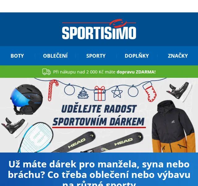 Sportisimo.cz: Dárky pro muže – slevy až 36 % – červen 2026 | Nuslet.cz