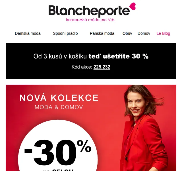 Blancheporte: 30% sleva na 3+ kusy – červen 2026 | Nuslet.cz
