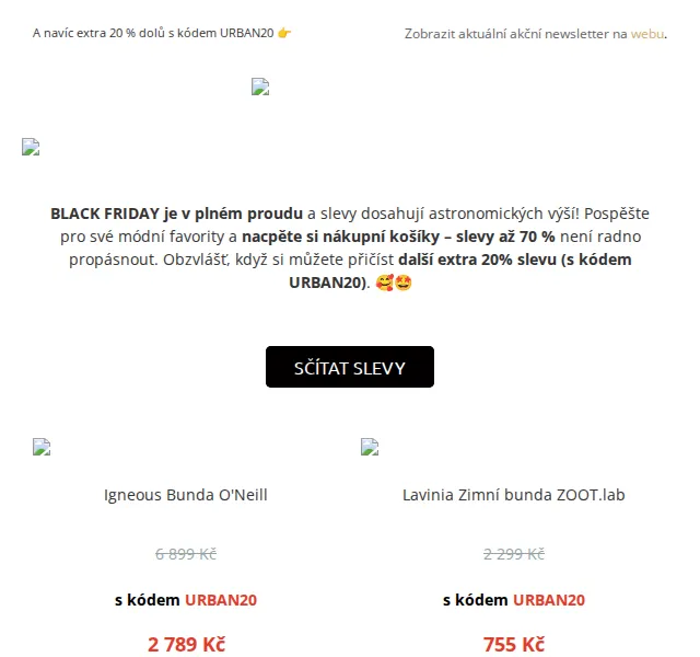 UrbanStore: Black Friday slevy až −70 % – červen 2026 | Nuslet.cz