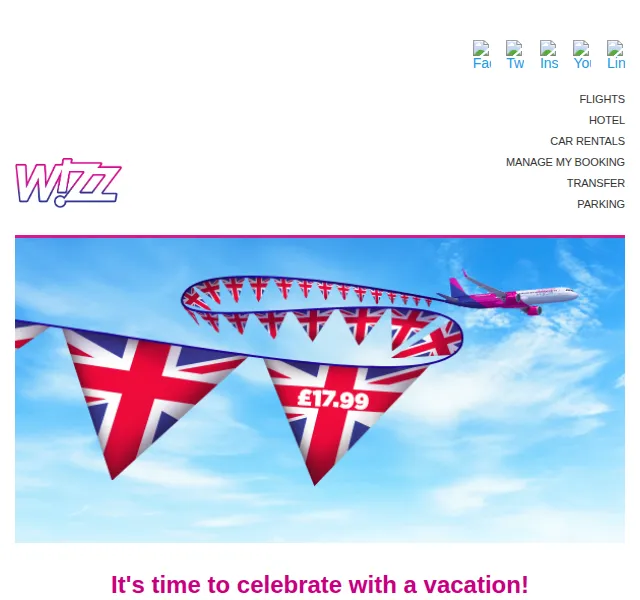 Wizz Air: letenky do UK od 17.99 £ – červen 2026 | Nuslet.cz