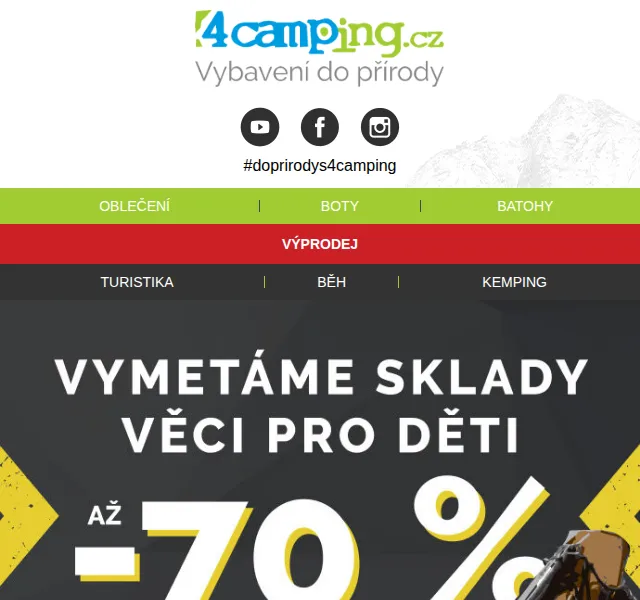 4camping: Až 70 % na dětské vybavení – červen 2026 | Nuslet.cz