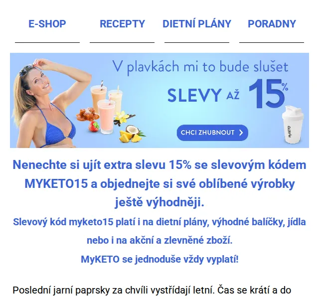 MyKETO: Extra sleva 15 % i na akční zboží – červen 2026 | Nuslet.cz