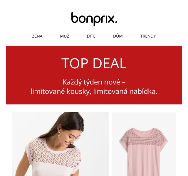 Bonprix: TOP DEALS týdne – od 199 Kč | srpen 2026