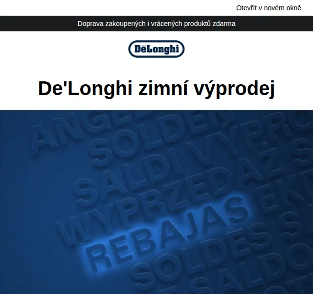 De'Longhi: Zimní slevy až 30 % – červen 2026 | Nuslet.cz