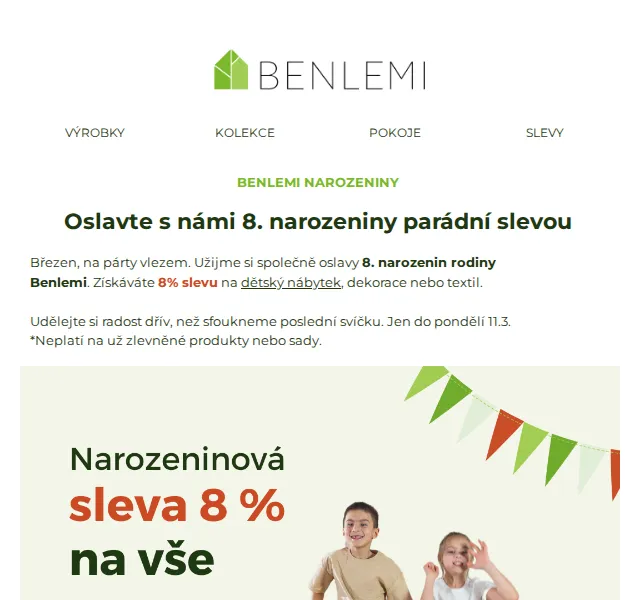 Michal z rodiny Benlemi: 8% sleva na dětský nábytek – červenec 2026 | Nuslet.cz