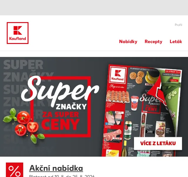 Kaufland: Sleva až 52 % – srpen 2026 | Nuslet