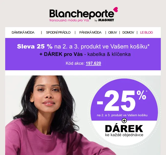 Blancheporte: Oblečení na doma s 25% slevou – červenec 2026 | Nuslet.cz