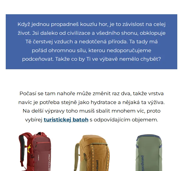 SNOWBOARD ZEZULA: Slevy až 50 % na turistické batohy a oblečení – červen 2026 | Nuslet.cz