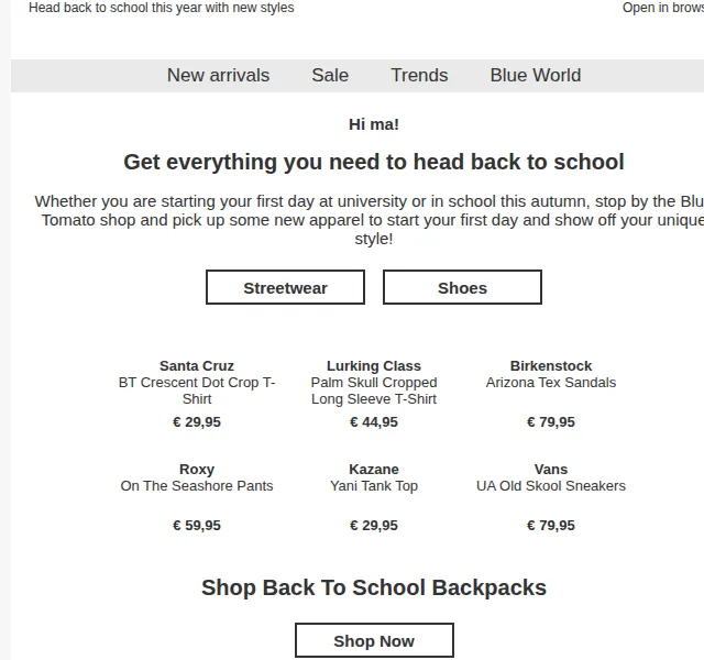 BLUE TOMATO: Back To School – nové kolekce, batohy a Nike SB – červen 2026 | Nuslet.cz