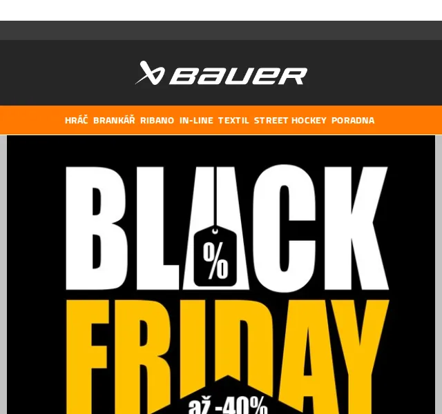 Bauer Hockey Česko: Black Friday slevy až -40 % – červen 2026 | Nuslet.cz